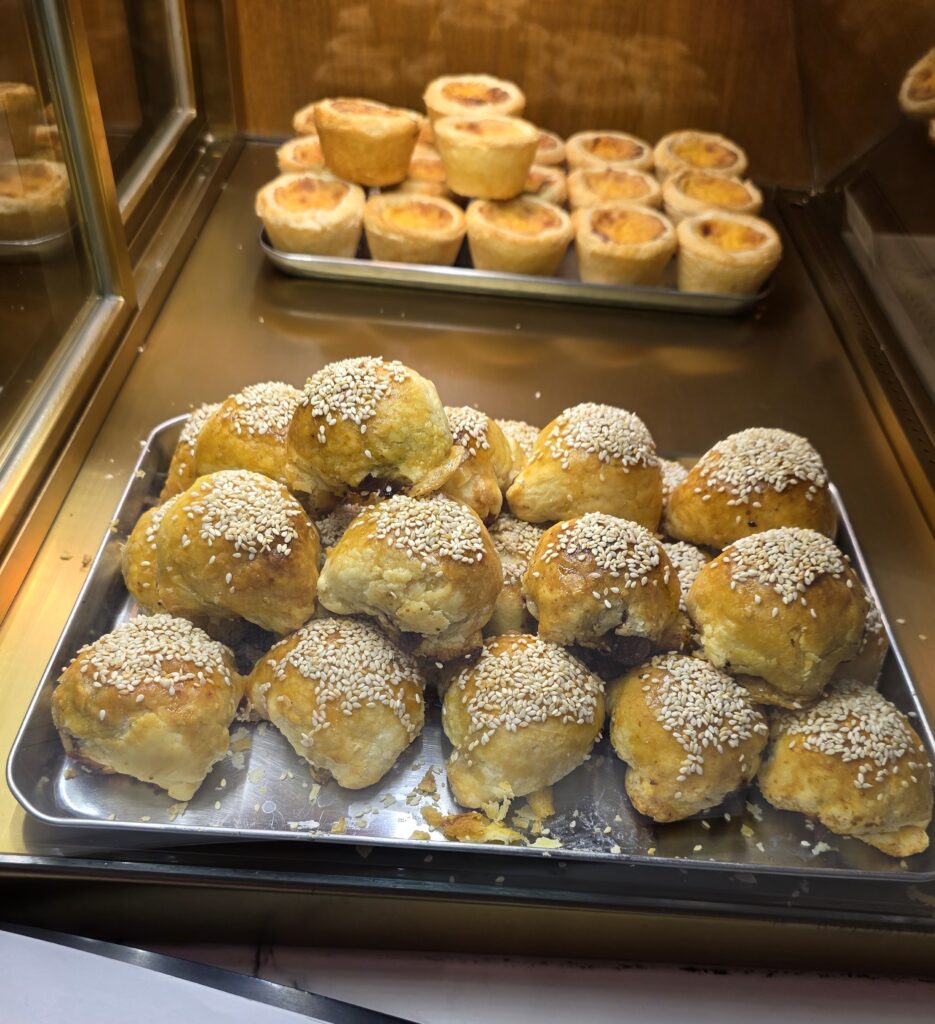 char siew sou and eggtarts