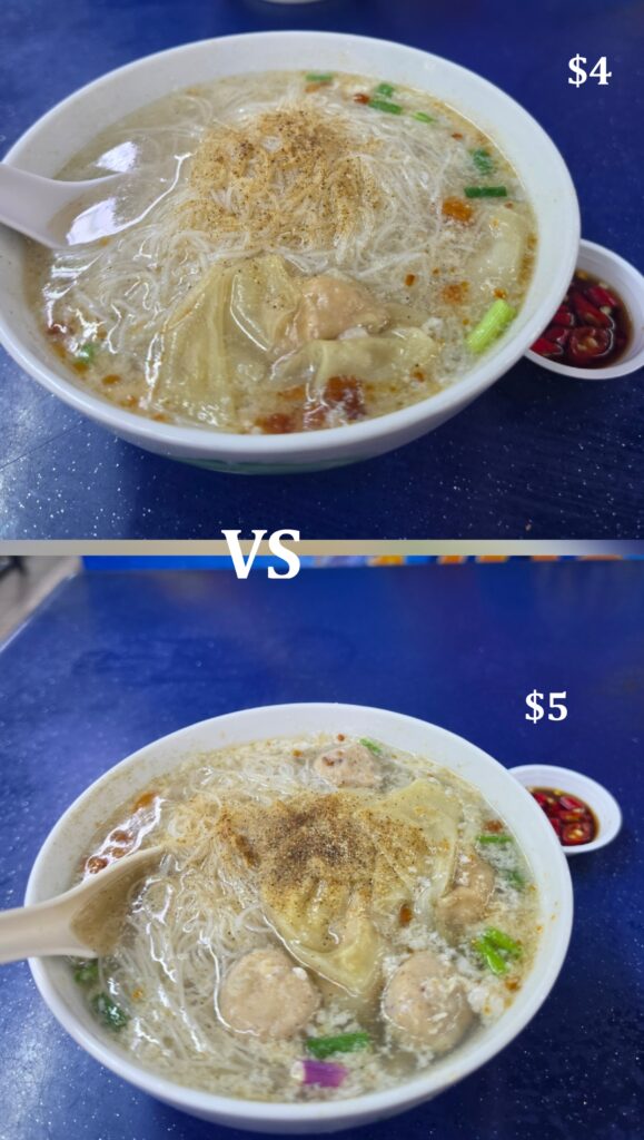 1 Simple Bowl of Authentic Chai Chee Bak Chor Mee 3 $4 vs $5 authentic chai chee bak chor mee