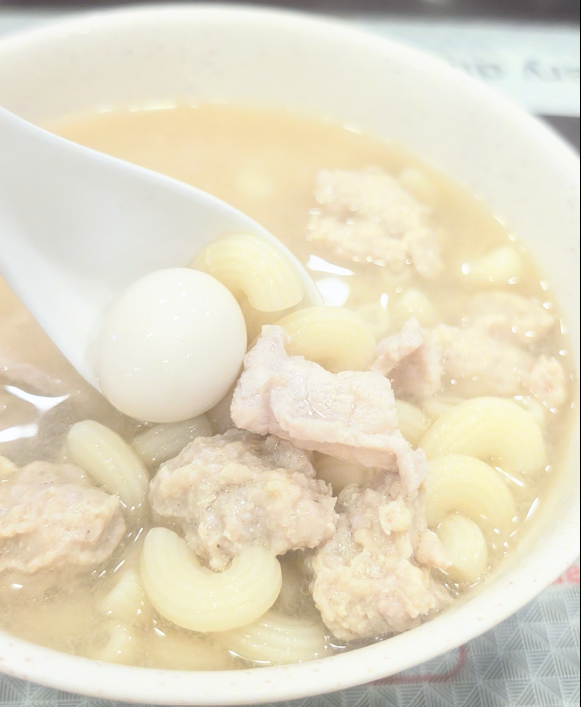 macaroni with quail egg