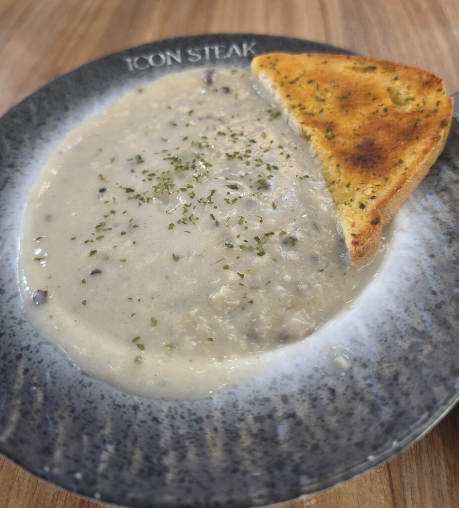 Generous Portions from Icon Steak That Will Leave You Satisfied 1 mushroom soup