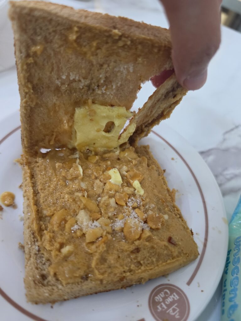 Bao Er Cafe: Famous Fried Hokkien Mee & Kaya Toast Worth the Queue? 8 Peanut Butter Toast with Nuts