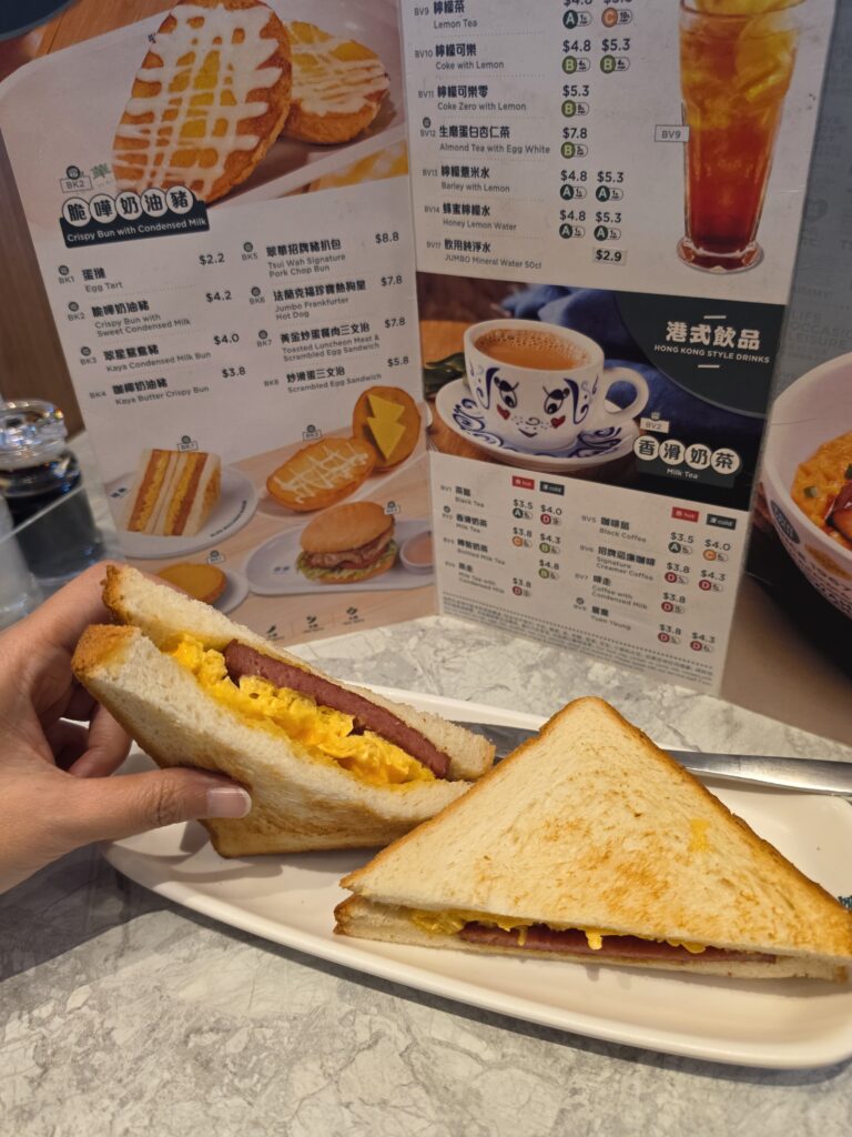 Tsui Wah: Enjoy a Classic Hong Kong Breakfast 4 Toasted Luncheon Meat Scrambled Egg Sandwich