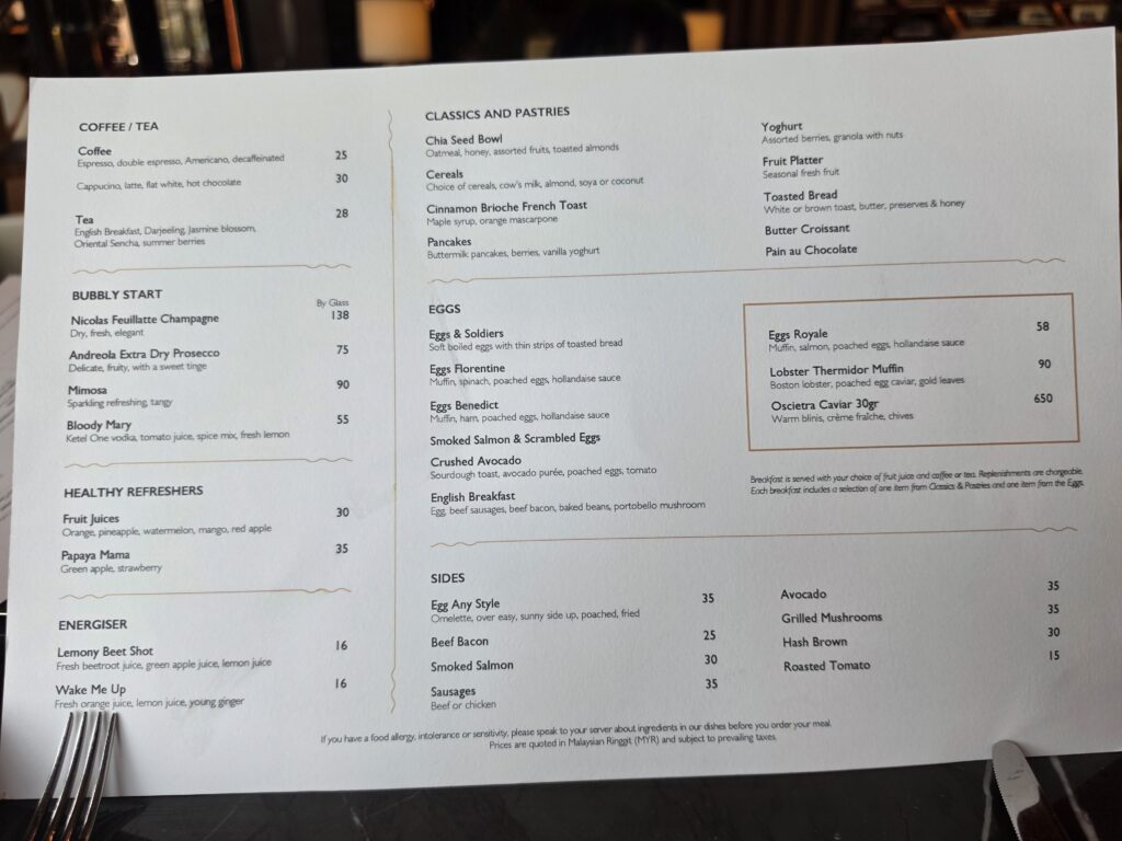 Breakfast Like a Chef at Gordon Ramsay Bar & Grill at Sunway Resort Hotel KL 2 Gordon Ramsay Bar & Grill Menu