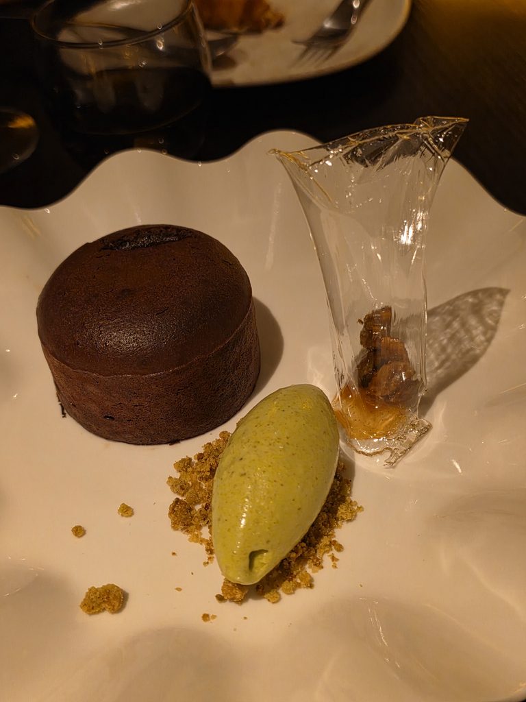 FOC Restaurant Singapore: An Incredible Barcelona Dining Experience in Singapore 14 Molten Chocolate and Hazelnut Gianduja Cake with Pistachio Ice Cream