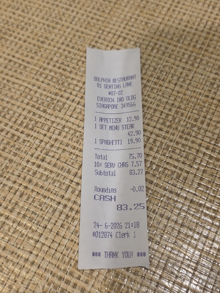 A Nostalgic Hidden Gem, Dolphins' Restaurant for Classic Western Food 9 Receipt