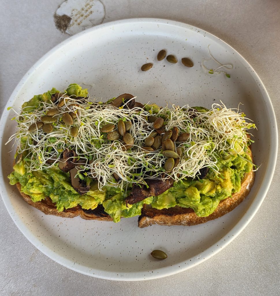 Carrotsticks and Cravings: A Delightful Vegan Breakfast by the Singapore River 3 Vegan Mushroom Avo